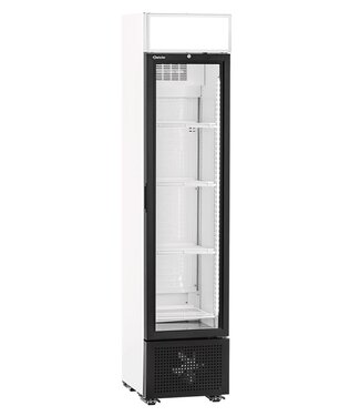 Bartscher Displaykoelkast met glazen deur GTK1-123 | 232 Liter | (H)202,5x(B)45x(D)52,5cm