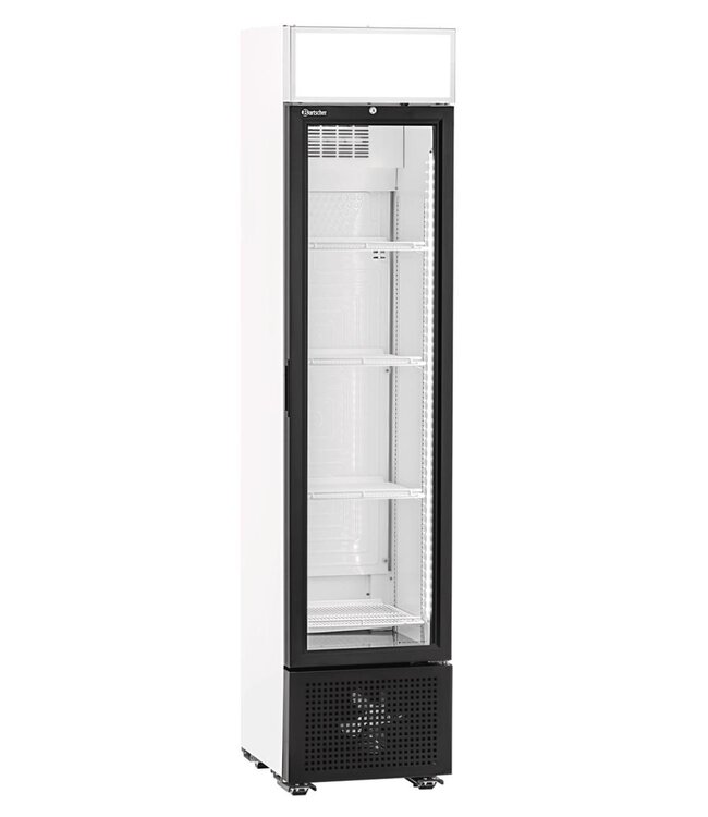 Displaykoelkast met glazen deur GTK1-123 | 232 Liter | (H)202,5x(B)45x(D)52,5cm