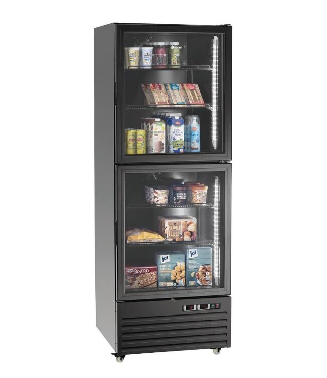 Koel-vriescombinatie KTK1-122 met glazen deuren | 430 Liter | (H)200x(B)70x(D)78cm