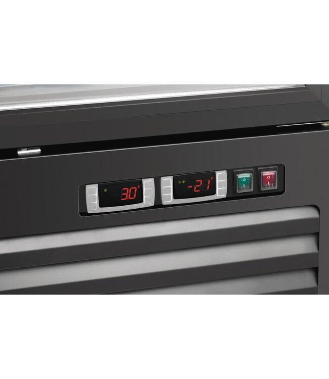 Koel-vriescombinatie KTK1-122 met glazen deuren | 430 Liter | (H)200x(B)70x(D)78cm