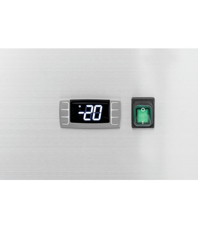 RVS Vrieskast TKGN2-212 met 2 deuren | 2/1GN | 1350 Liter | (H)205x(B)148,5x(D)83,5cm