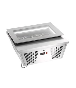 Bartscher Schepijsvitrine 4x6,5L-F | Tafelmodel | Zilver | (H)37,7x(B)86,7x(D)73,5cm