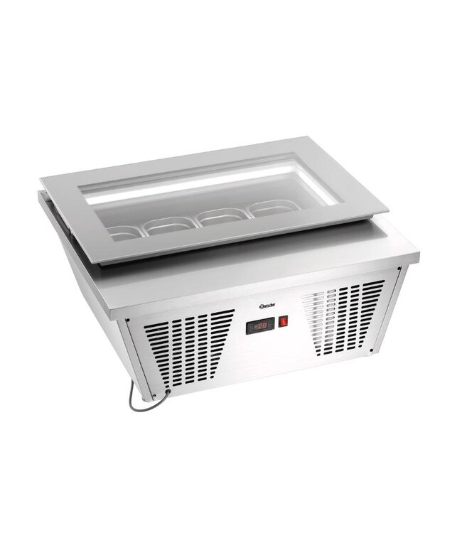 Schepijsvitrine 4x6,5L-F | Tafelmodel | Zilver | (H)37,7x(B)86,7x(D)73,5cm