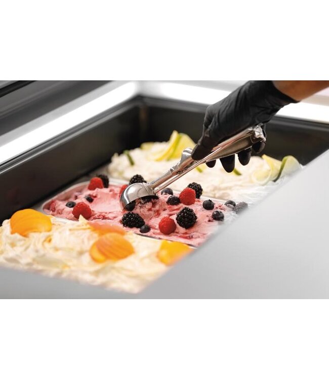 Schepijsvitrine 4x6,5L-F | Tafelmodel | Zilver | (H)37,7x(B)86,7x(D)73,5cm