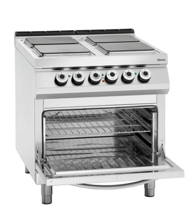 Elektrisch fornuis Bartscher 900 master - 4 platen - met 2/1GN oven