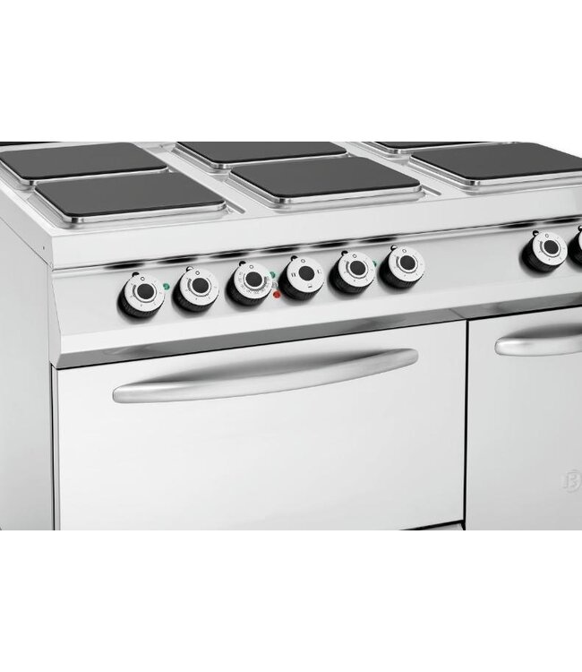 Elektrisch fornuis Bartscher 900 master - 6 platen - met 2/1GN oven en kast