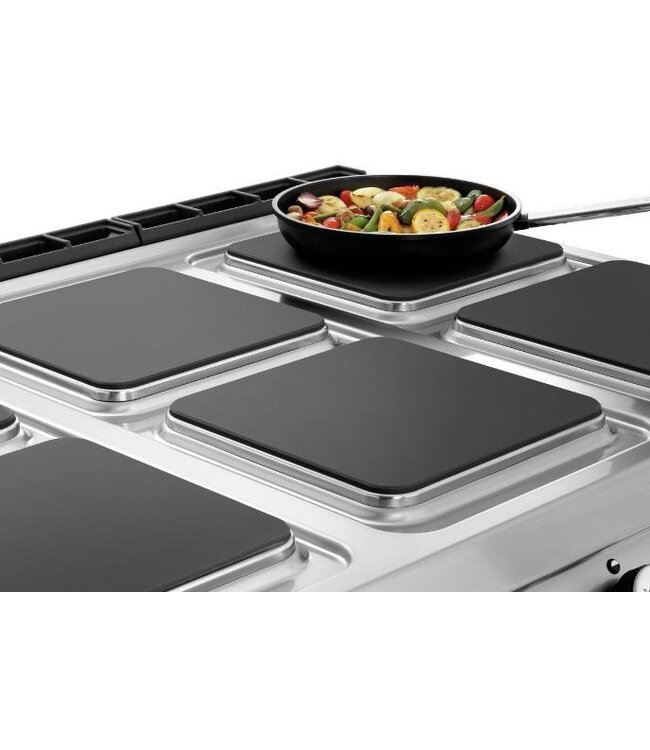 Elektrisch fornuis Bartscher 900 master - 6 platen - met 2/1GN oven en kast