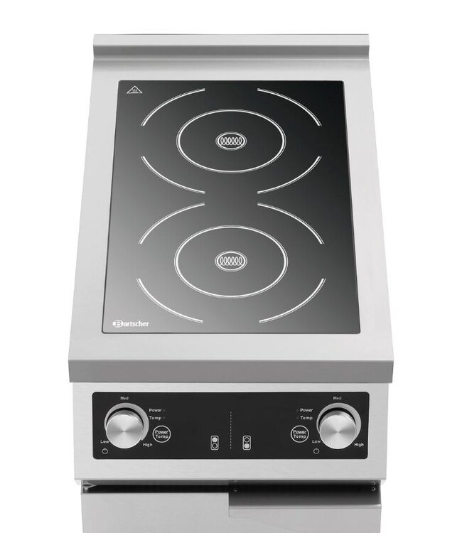 Inductiekookplaat GU | 2-Pits | 5 kW + 3,5 kW | Staand model
