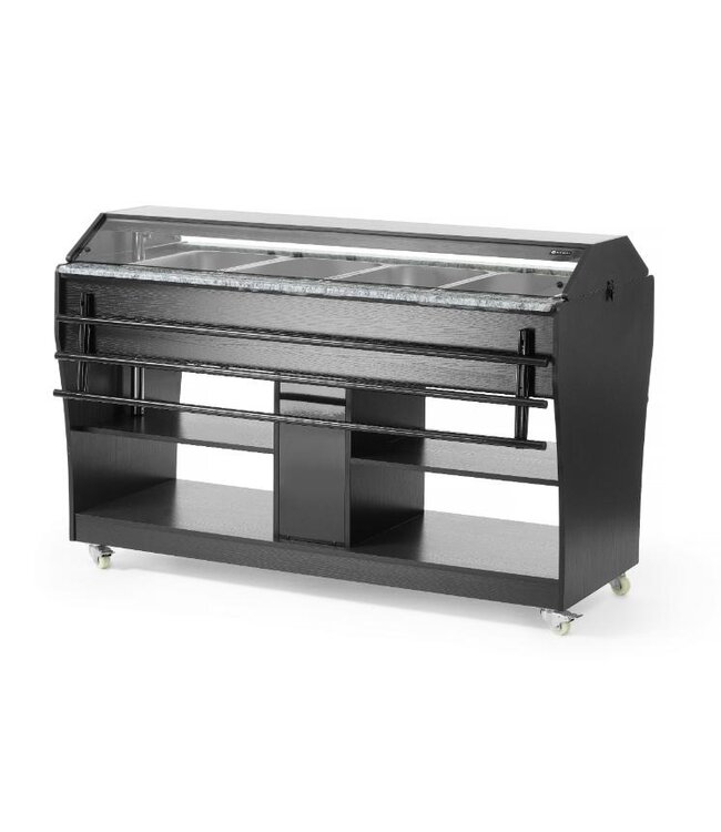 Verwarmde bain-marie buffetwagen | 4x 1/1GN - 150mm diep