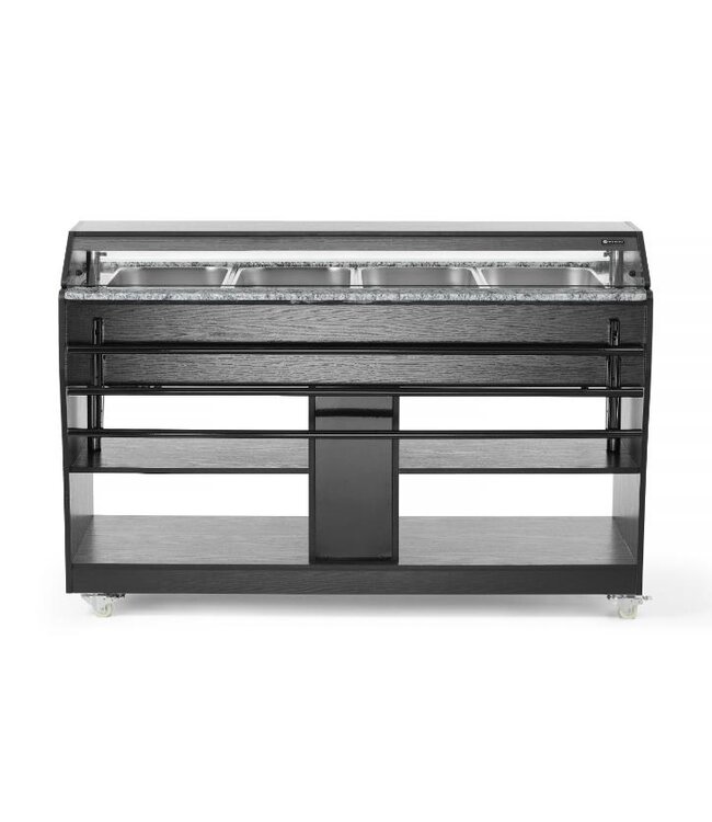 Verwarmde bain-marie buffetwagen | 4x 1/1GN - 150mm diep