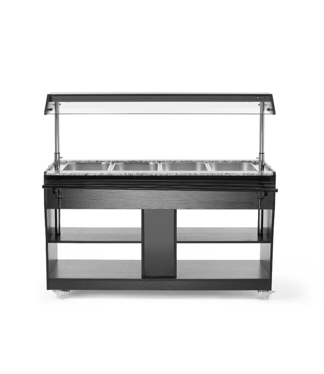 Verwarmde bain-marie buffetwagen | 4x 1/1GN - 150mm diep