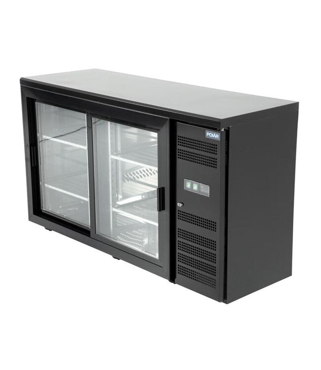 Barkoelkast geforceerde koeling | 2 schuifdeuren | zwart staal | (H)86x(B)146,2x(D)51,3