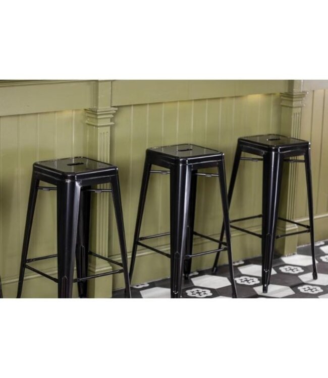 Barkruk Bolero Bistro | Staal | Zwart | 4 Stuks