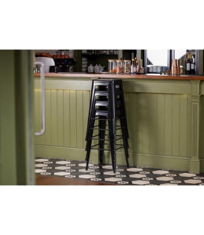 Barkruk Bolero Bistro | Staal | Zwart | 4 Stuks