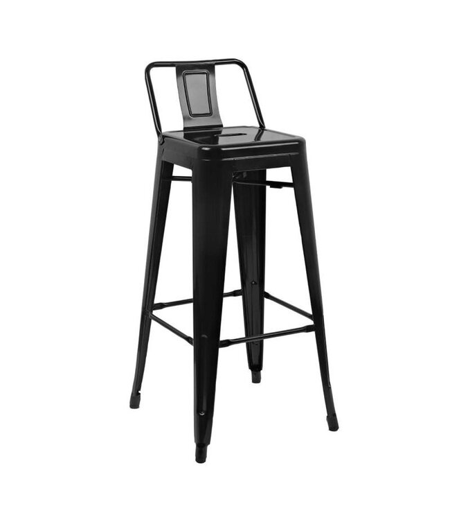 Barkruk Bolero Bistro met rugleuning | Zwart | 4 Stuks