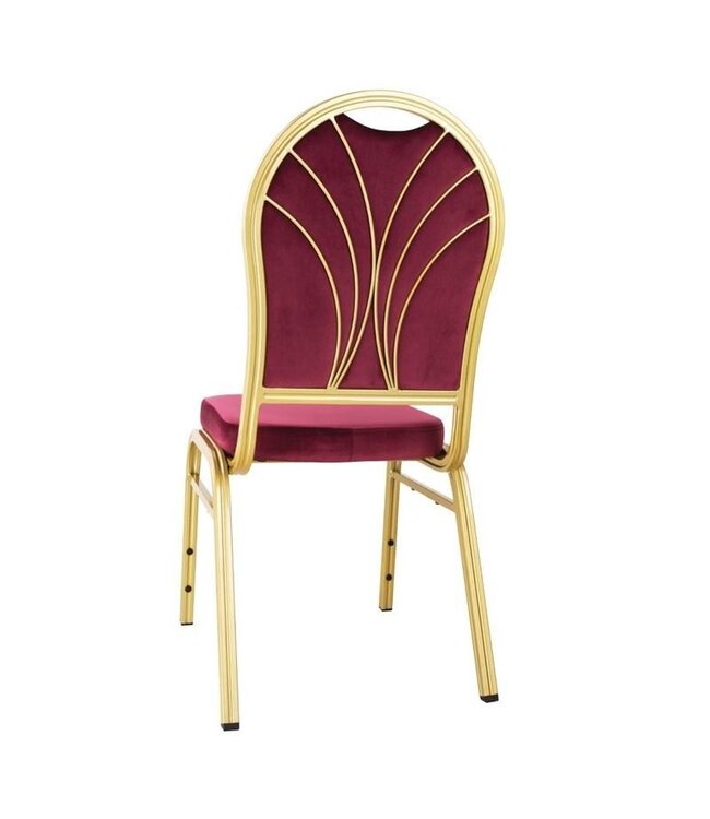 Eetkamerstoel Bolero Regal | Rood/Goud | 4 Stuks