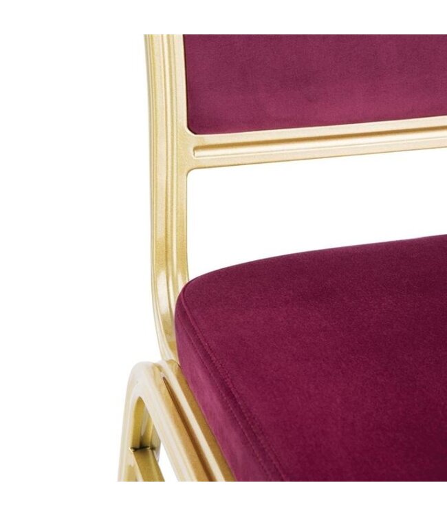 Eetkamerstoel Bolero Regal | Rood/Goud | 4 Stuks