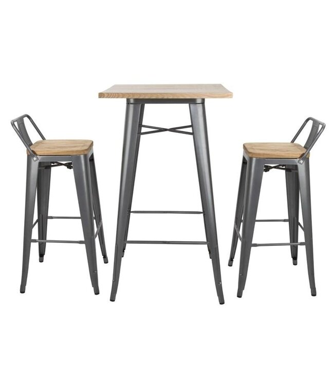 Hoge barstoel Bolero Bistro | Grijs | 4 Stuks