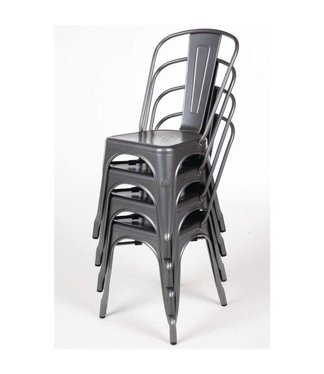 Terrasstoel Bolero Bistro | Staal | Grijs | 4 Stuks