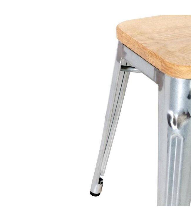 Lage barkruk Bolero Bistro | Staal/Hout | 4 Stuks