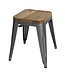 Bolero Lage barkruk Bolero Bistro | Grijs/Hout | 4 Stuks