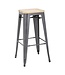 Barkruk Bolero Bistro | Grijs/Hout | 4 Stuks