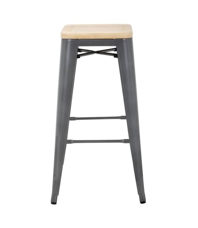 Barkruk Bolero Bistro | Grijs/Hout | 4 Stuks