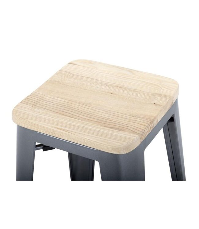 Barkruk Bolero Bistro | Grijs/Hout | 4 Stuks