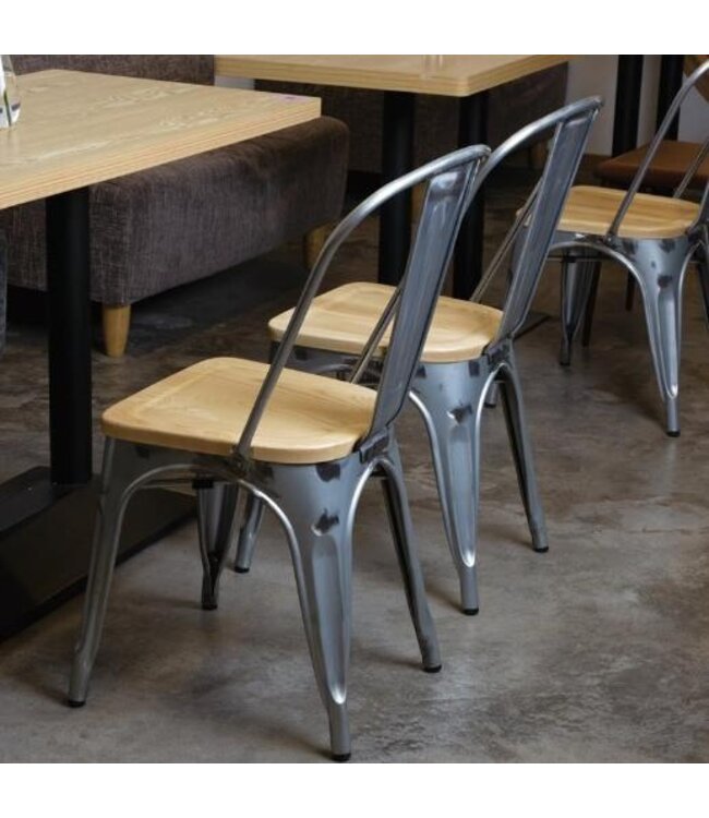 Terrasstoel Bolero Bistro | Staal/Hout | 4 Stuks