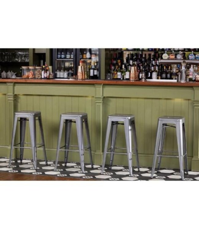 Barkruk Bolero Bistro | Staal | Grijs | 4 Stuks