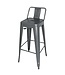 Barkruk Bolero Bistro met rugleuning | Grijs | 4 Stuks