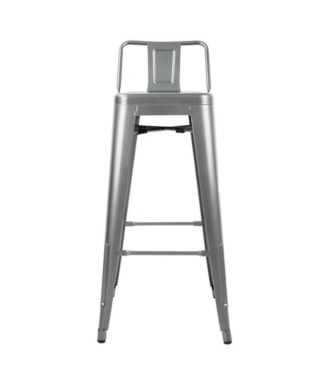 Barkruk Bolero Bistro met rugleuning | Grijs | 4 Stuks