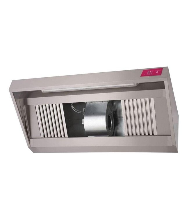 Afzuigkap RVS Gastro M met motor | Schuin model | 200cm breed | 2200m3/u