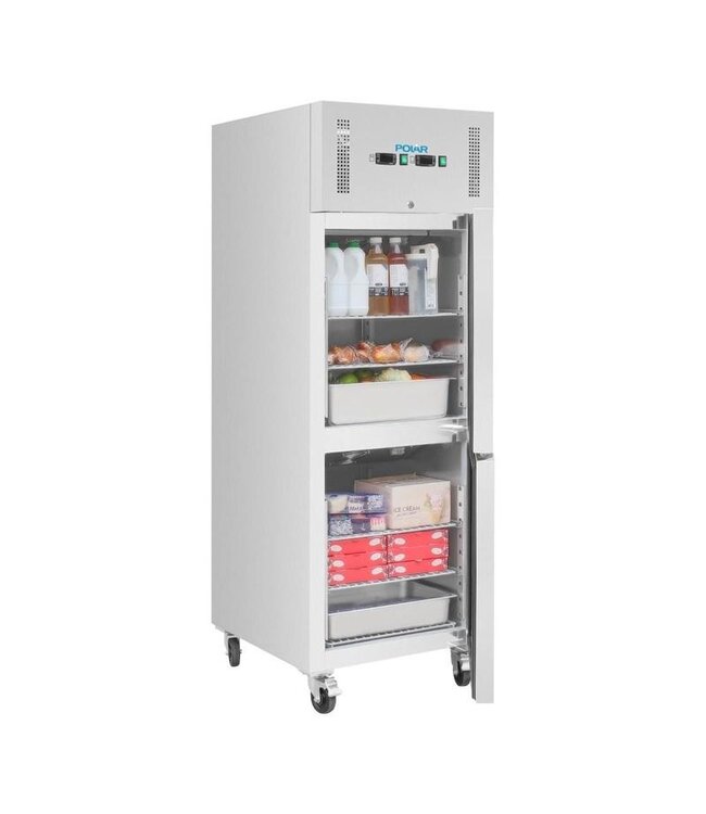 Koelvriescombinatie Polar | Enkeldeurs | 600L | RVS | (H)200x(B)68x(D)81cm