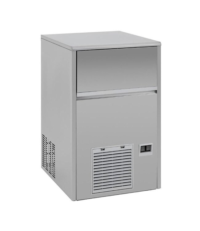 IJsblokjesmachine Polar | Holle ijsblokjes | 47kg/24uur | Vaste wateraansluiting | 28kg bunker