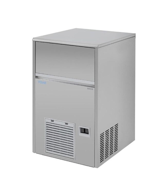 IJsblokjesmachine Polar | Holle ijsblokjes | 47kg/24uur | Vaste wateraansluiting | 28kg bunker