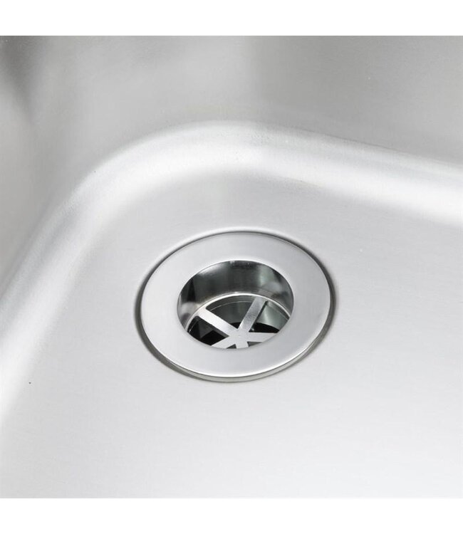 RVS Spoeltafel met 2 spoelbakken | Met bodemschap en achteropstand | Flat-pack | (B)210x(D)60x(H)90cm