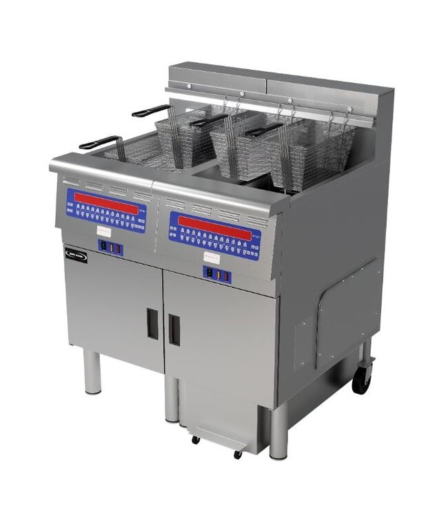 Automatische oliefilter friteuse | 2x30L | 2x14kW | (B)868x(D)797x(H)1143mm