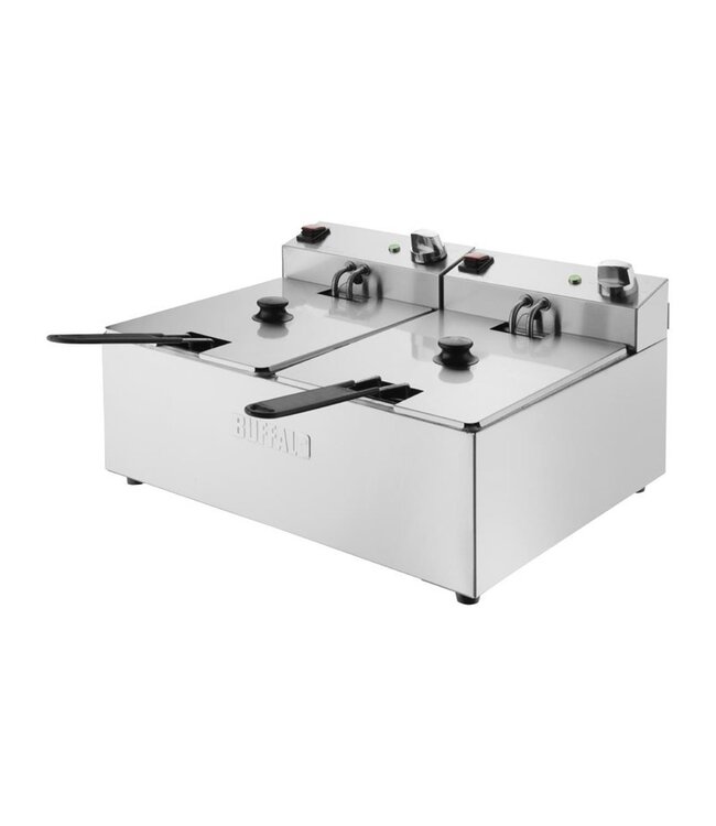 Friteuse Buffalo | 5 + 5 Liter | Digitale timer | 2x 2,8kW