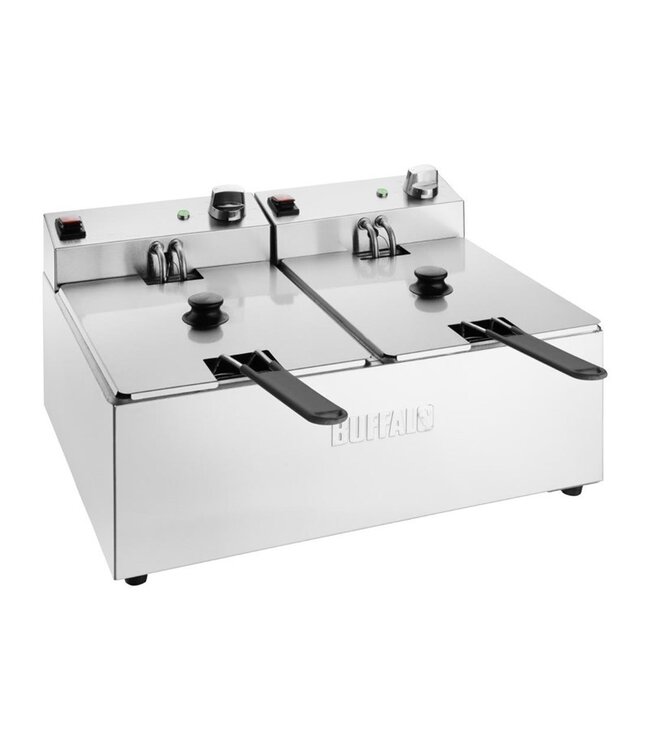 Friteuse Buffalo | 5 + 5 Liter | Digitale timer | 2x 2,8kW