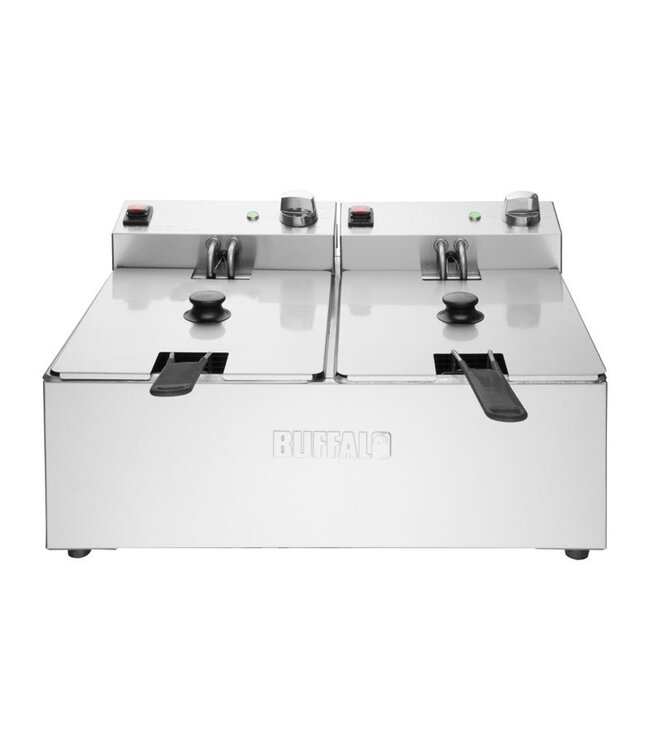 Friteuse Buffalo | 5 + 5 Liter | Digitale timer | 2x 2,8kW