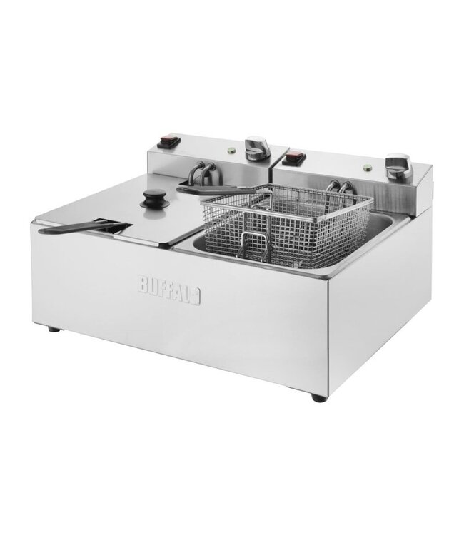 Friteuse Buffalo | 5 + 5 Liter | Digitale timer | 2x 2,8kW