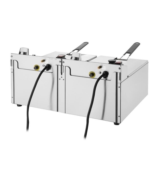 Friteuse Buffalo | 5 + 5 Liter | Digitale timer | 2x 2,8kW