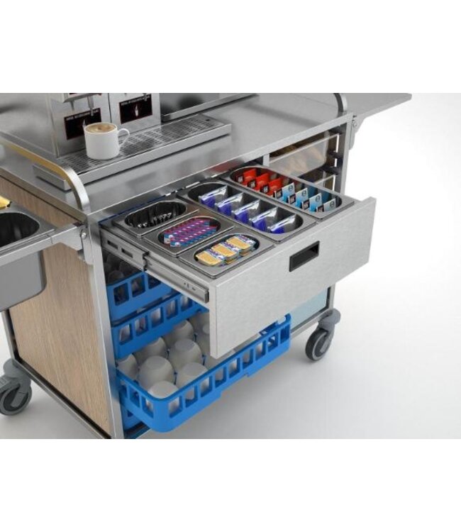 A-Care Roomservice trolley serveerwagen | Met onderkast | 5x 1/1GN + 4x 50x50 vaatwaskorven