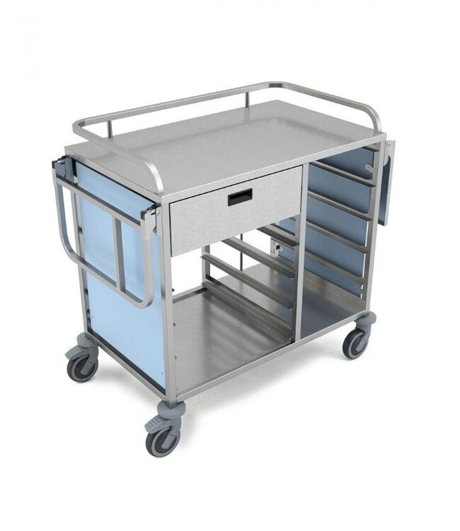 A-Care Roomservice trolley serveerwagen | Met onderkast | 5x 1/1GN + 4x 50x50 vaatwaskorven