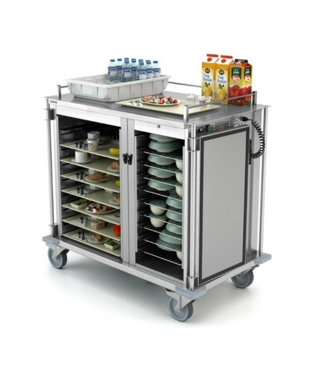 Thermocare verwarmde serveerwagen | Roomservice | 10x 1/1GN + 8x 2/1GN