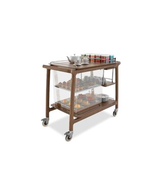 Rocam Serveerwagen Arianna Tea | Met gebaksvitrine | Massief hout | Diverse opties