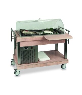 Rocam Serveerwagen Artemide REF 3/1 met koelvitrine | 3x 1/1GN | +2 tot +8 graden