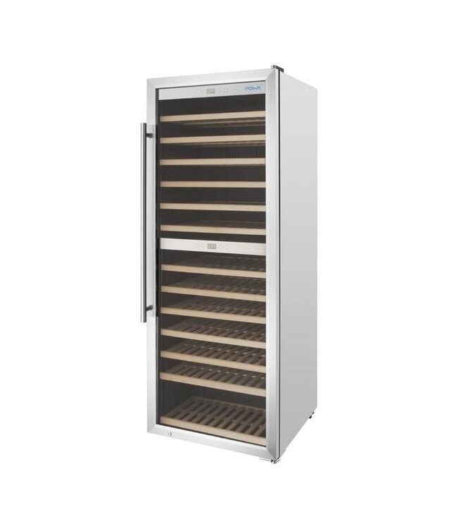 Wijnklimaatkast Polar | Dubbele zone | +5 tot +20 graden | 109 flessen | (H)157,5x(B)59,5x(D)68,5cm