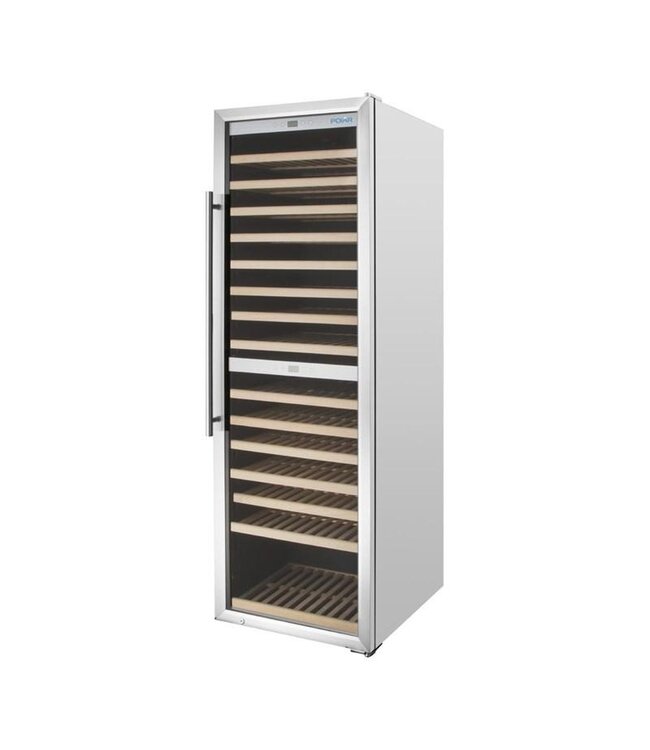 Wijnklimaatkast Polar | Dubbele zone | +5 tot +20 graden | 172 flessen | (H)185x(B)59,5x(D)76cm